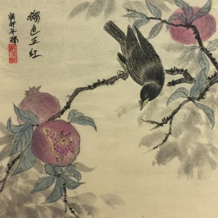 Peinture La grenade va devenir rouge par Amblard Rui | Tableau Figuratif Aquarelle Animaux, Nature, Paysages