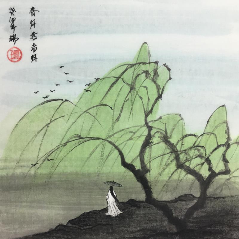 Painting Le printemps est de retour, et vous ?  by Amblard Rui | Painting Figurative Landscapes Nature Life style Watercolor