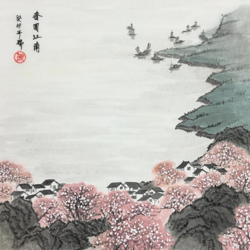 Painting Le retour du printemps  by Amblard Rui | Painting Figurative Landscapes Marine Nature Watercolor