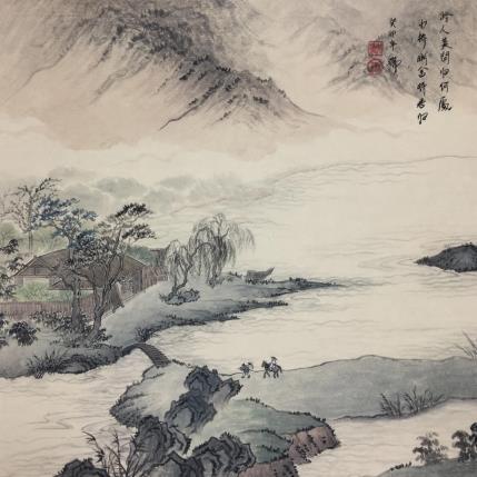 Gemälde Sortie au printemps  von Amblard Rui | Gemälde Figurativ Aquarell Alltagsszenen, Landschaften, Natur