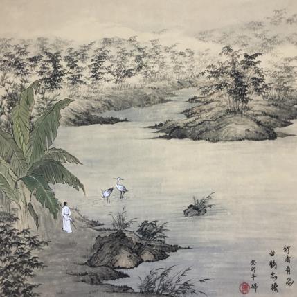 Gemälde Passer par un endroit calme  von Amblard Rui | Gemälde Figurativ Aquarell Landschaften, Natur, Tiere