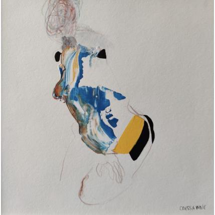 Peinture A genoux par Cressanne | Tableau Art Singulier Acrylique Nu