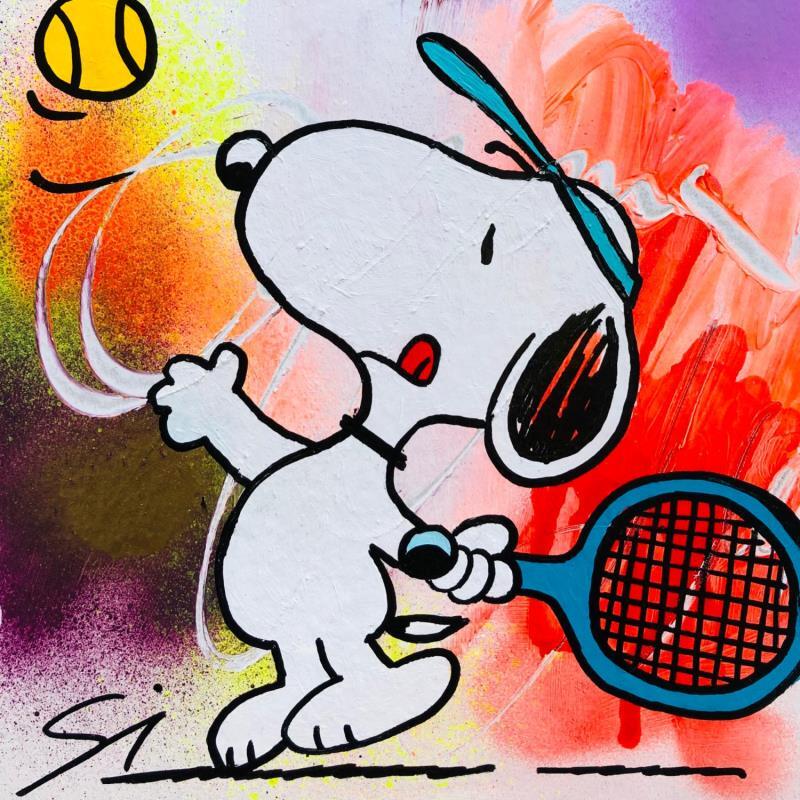 Gemälde MR TENIS von Mestres Sergi | Gemälde Pop-Art Pop-Ikonen Graffiti Pappe