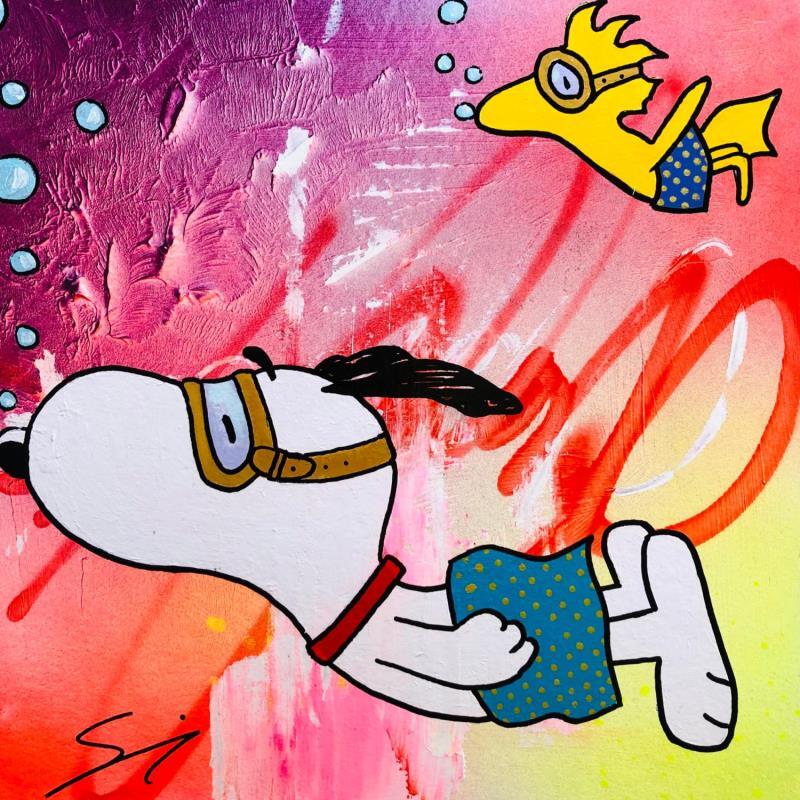 Painting DIVE by Mestres Sergi | Painting Pop-art Pop icons Graffiti Cardboard