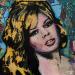 Peinture Brigitte Bardot par G.C.Popartist | Tableau Pop-art Icones Pop Graffiti Acrylique Collage