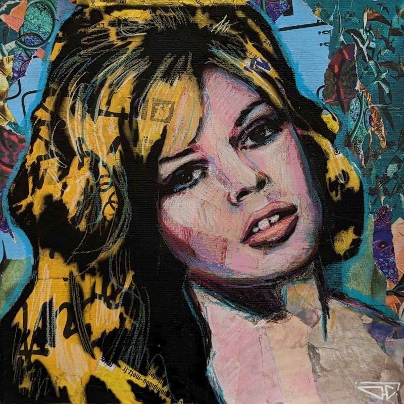 Peinture Brigitte Bardot par G.C.Popartist | Tableau Pop-art Icones Pop Graffiti Acrylique Collage