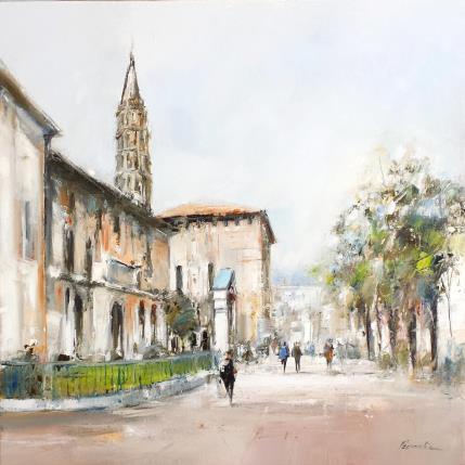 Painting SAINT SERNIN by Poumelin Richard | Painting Figurative Oil Landscapes, Urban