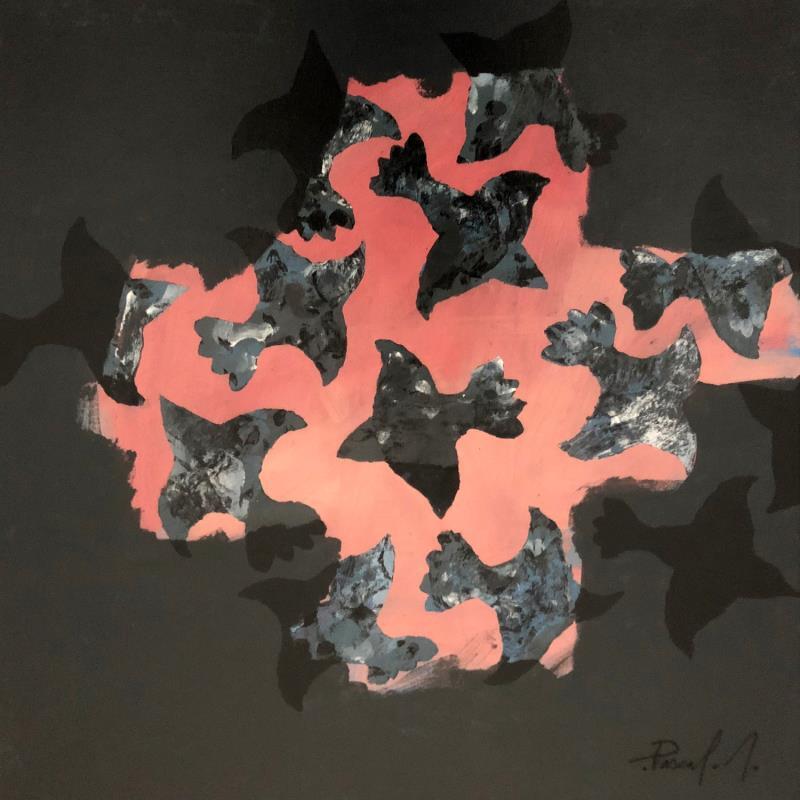 Pintura Envolée matinale por Marcel Pascal | Pintura Arte bruto Animales Aceite