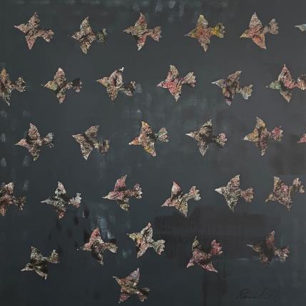 Peinture Murmuration par Marcel Pascal | Tableau Art Singulier Huile Animaux