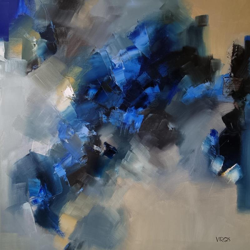 Peinture Blue dream par Virgis | Tableau Abstrait Minimaliste Huile
