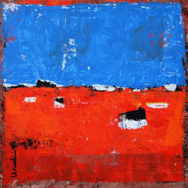 Painting D358 by Moracchini Laurence | Painting Abstract Minimalist Acrylic