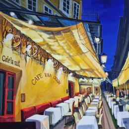 Painting Greetings from arles by Rasa | Painting Figurative Acrylic Architecture