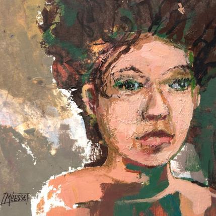 Painting La pensée secrète by Bertre Flandrin Marie-Liesse | Painting Figurative Acrylic Portrait