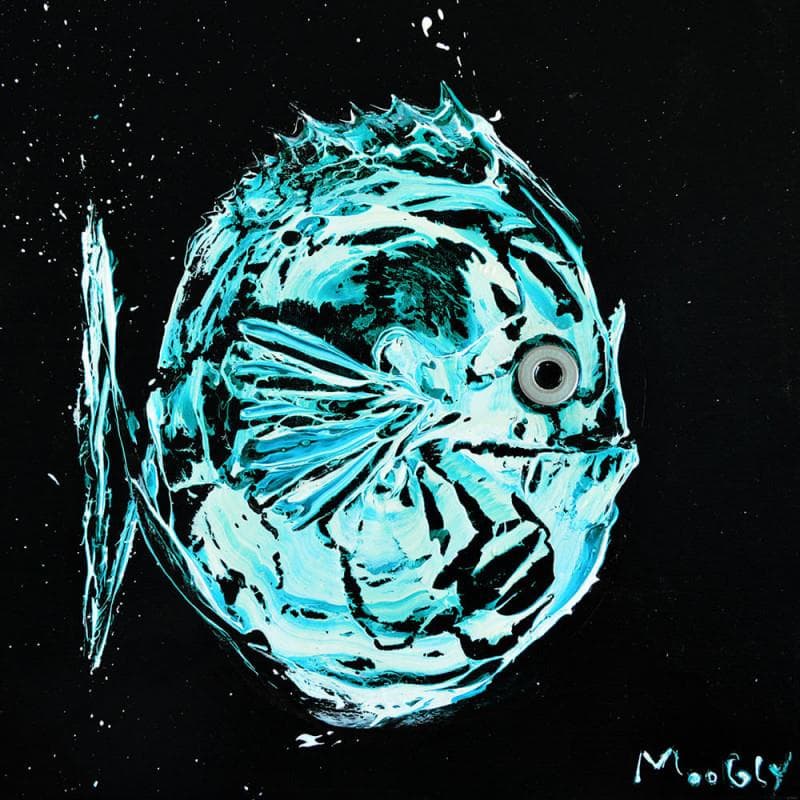 Peinture Poisson borné par Moogly | Tableau Art Singulier Animaux Acrylique