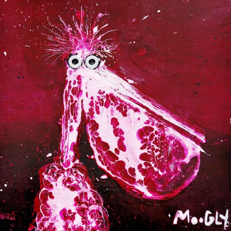 Peinture Pélican hirsute par Moogly | Tableau Art Singulier Animaux Acrylique
