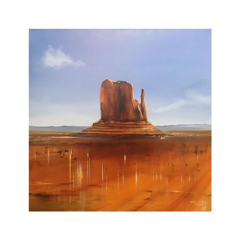 Painting Par un soir bleu d'ete #1 by Guillet Jerome | Painting Figurative Landscapes Oil Acrylic