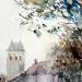 Painting La route à Saumur by Gutierrez | Painting Impressionism Landscapes Watercolor