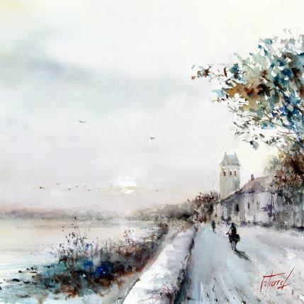 Peinture La route à Saumur par Gutierrez | Tableau Impressionnisme Aquarelle Paysages