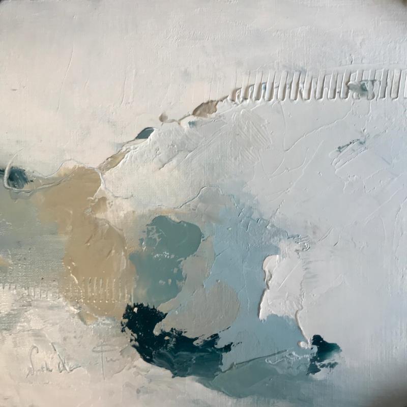 Painting La douceur du jade by Dumontier Nathalie | Painting Abstract Minimalist Oil