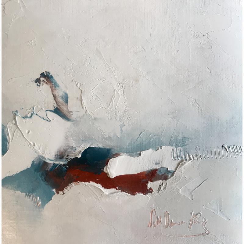 Painting Je te regarde partir by Dumontier Nathalie | Painting Abstract Minimalist Oil