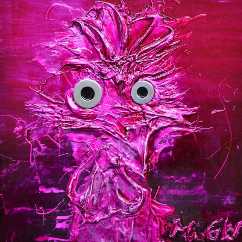 Peinture Cocoricus par Moogly | Tableau Art Singulier Animaux Acrylique