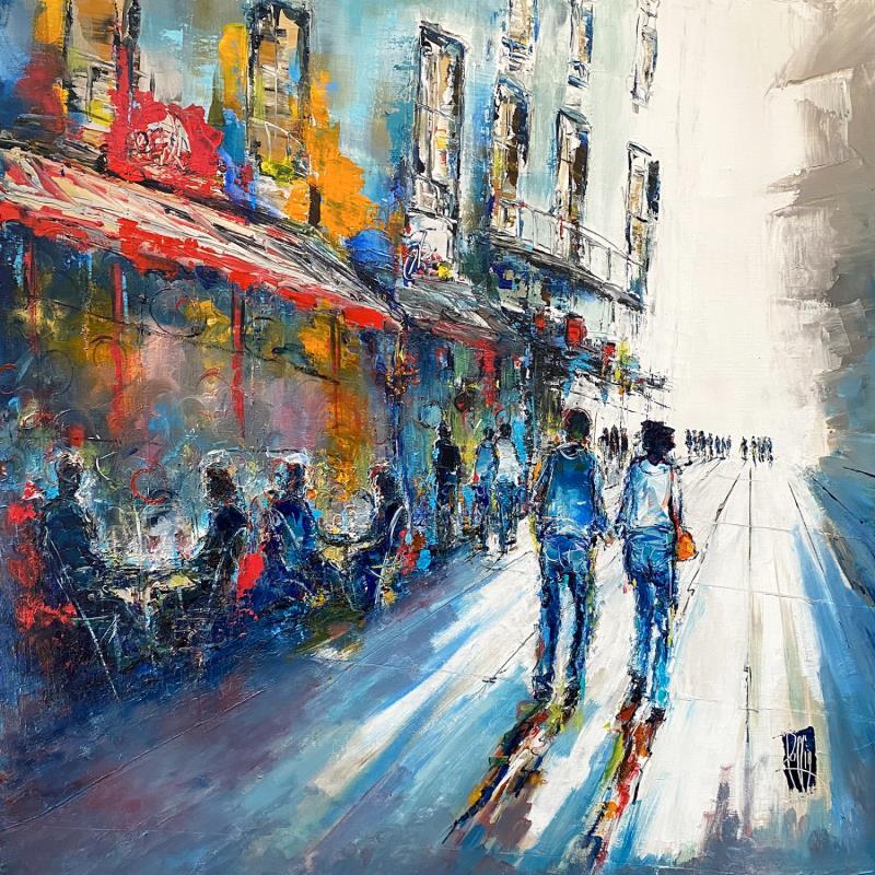 Gemälde Café von Raffin Christian | Gemälde Figurativ Urban Öl Acryl