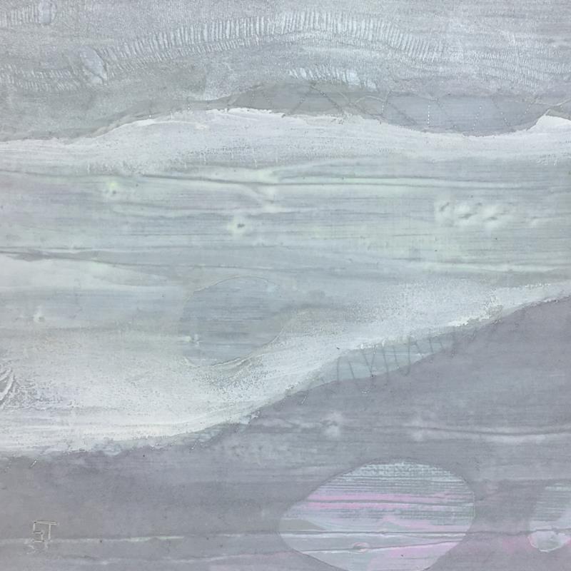 Peinture Empyrée n°1 (argent) par Settimia Taroux | Tableau Abstrait Minimaliste