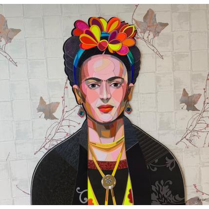 Painting Frida Kahlo by Hernandez Abelardo | Painting Subject matter Upcycling, Wood Pop icons