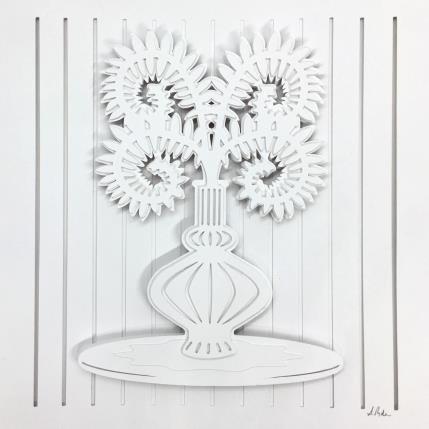 Peinture Fern in vase 1 par Ryder Susan | Tableau Matiérisme Collage, Papier Natures mortes