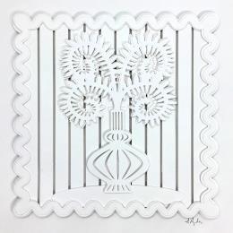 Painting Fern in vase 2 by Ryder Susan | Painting Subject matter Gluing, Paper Pop icons, Still-life