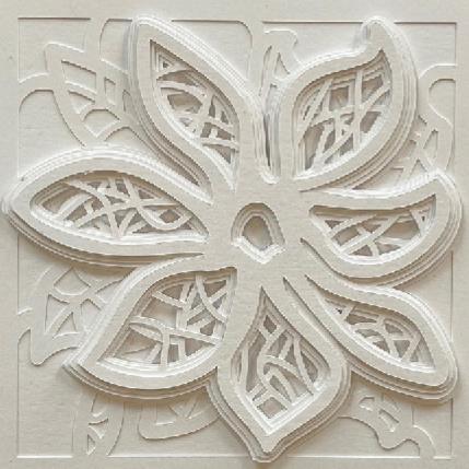 Peinture Wild flower par Ryder Susan | Tableau Matiérisme Collage, Papier Minimaliste, Nature