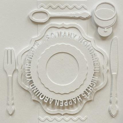 Peinture Thank you for dinner par Ryder Susan | Tableau Matiérisme Collage, Papier Natures mortes