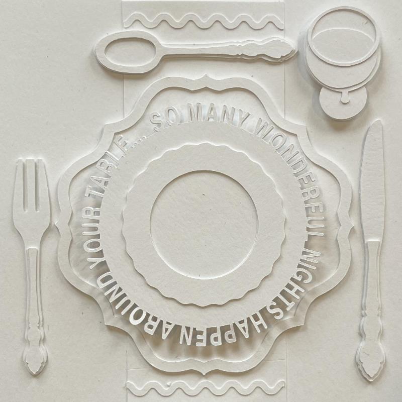 Painting Thank you for dinner  by Ryder Susan | Painting Subject matter Still-life Gluing Paper