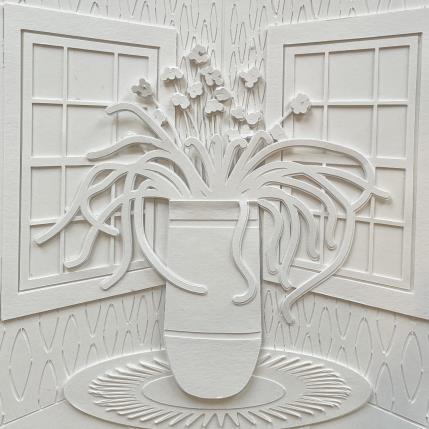 Peinture sweet little flowers par Ryder Susan | Tableau Matiérisme Collage, Papier Natures mortes