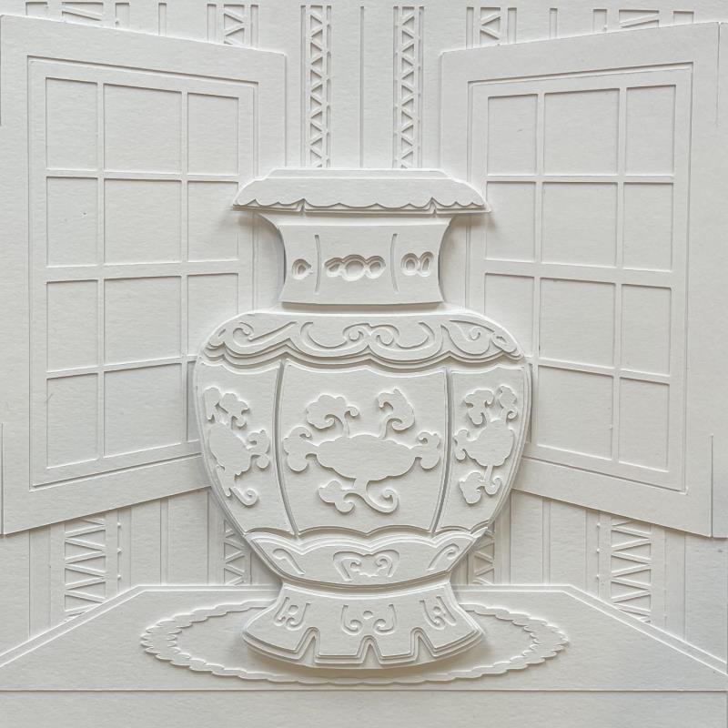 Painting The vase in my dining room  by Ryder Susan | Painting Subject matter Still-life Gluing Paper