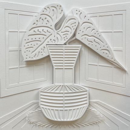 Peinture Favorite ferns par Ryder Susan | Tableau Matiérisme Collage Minimaliste, Natures mortes