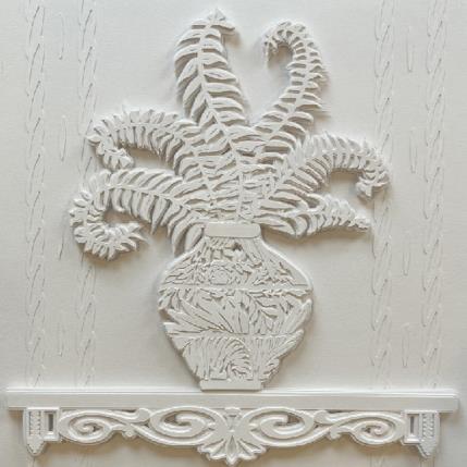 Peinture Ferns on a shelf par Ryder Susan | Tableau Matiérisme Collage, Papier Natures mortes