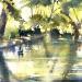 Painting Marais Lumière by Jones Henry | Painting Figurative Landscapes Urban Watercolor