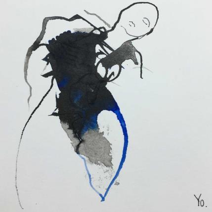 Painting Comme je l'imagine by YO | Painting Figurative Ink Nude