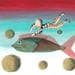 Painting S'enfuir sur un poisson by Nai | Painting Surrealism