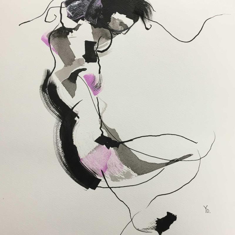 Pintura Je ne suis plus la meme avec toi por YO | Pintura Figurativo Desnudo Ink
