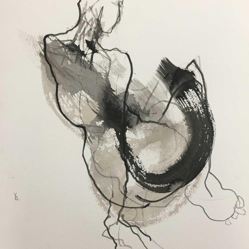 Painting Pour chaque seconde passe avec toi by YO | Painting Figurative Nude Ink