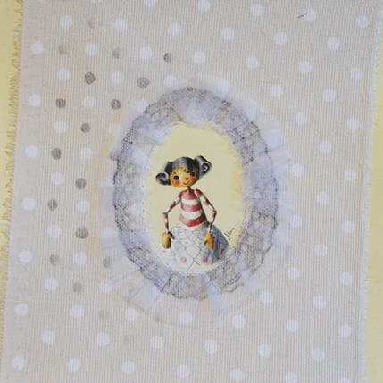 Gemälde La marionetta Marti nel tulle bianco von Nai | Gemälde Naive Kunst Acryl Alltagsszenen