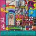 Peinture POP NY par Costa Sophie | Tableau Pop-art Icones Pop Acrylique Collage Posca Upcycling
