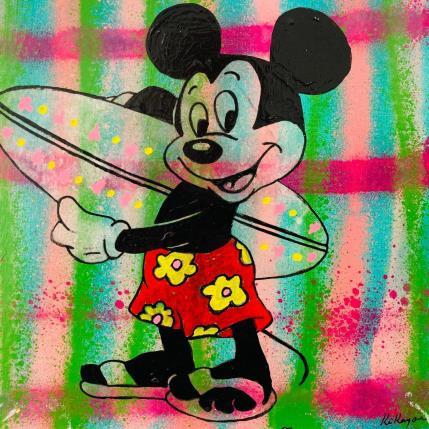 Gemälde Body Surf Mickey von Kikayou | Gemälde Pop-Art Graffiti Pop-Ikonen