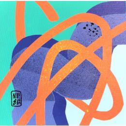 Peinture Purple hills par Neibaf | Tableau Abstrait Acrylique, Graffiti Paysages