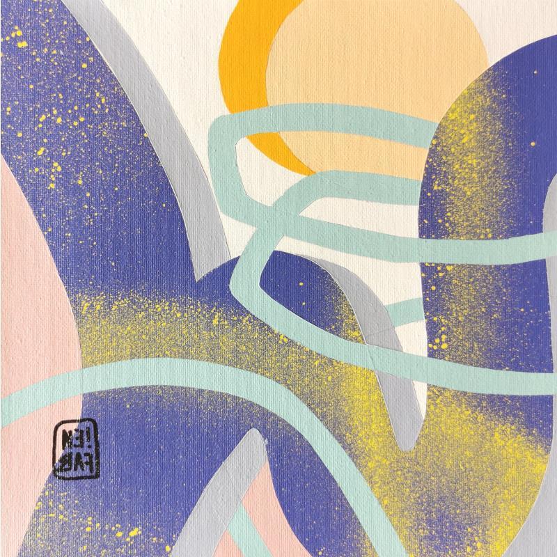 Peinture Purple peaks par Neibaf | Tableau Abstrait Paysages Graffiti Acrylique