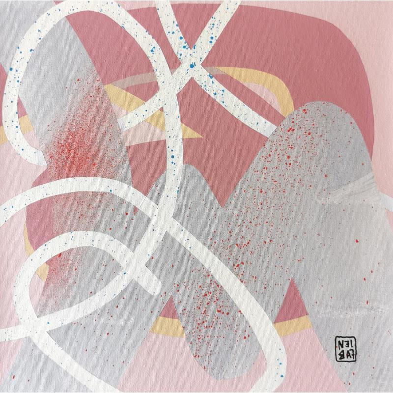 Gemälde Pink river von Neibaf | Gemälde Abstrakt Landschaften Graffiti Acryl