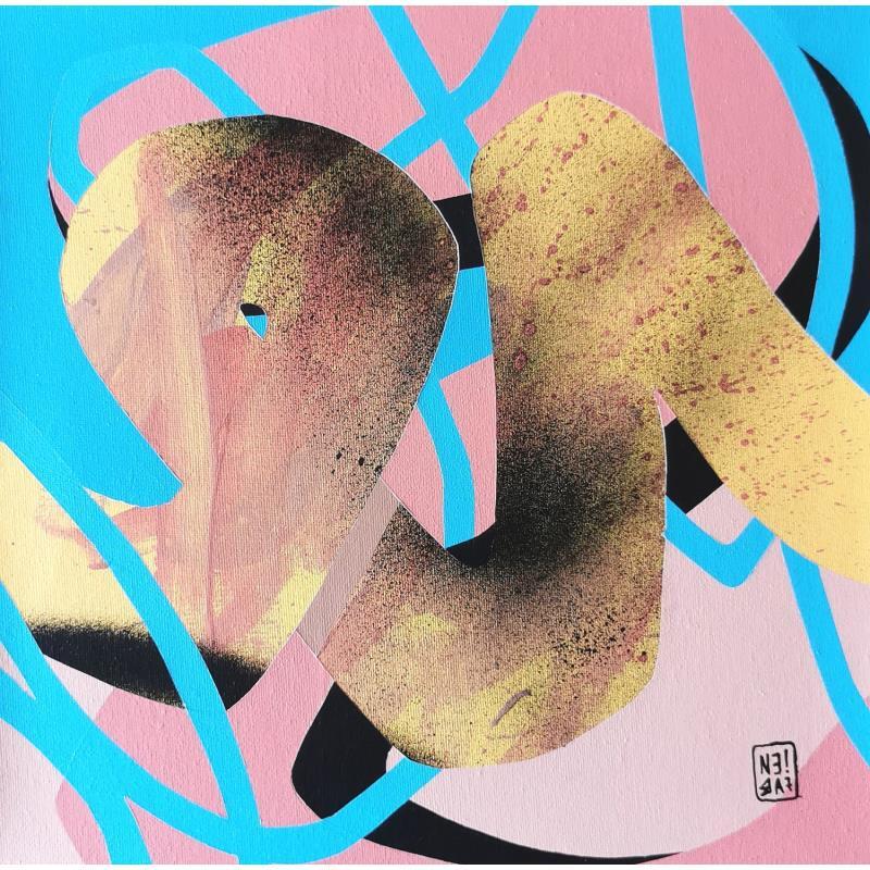 Peinture Lava river par Neibaf | Tableau Abstrait Paysages Graffiti Acrylique