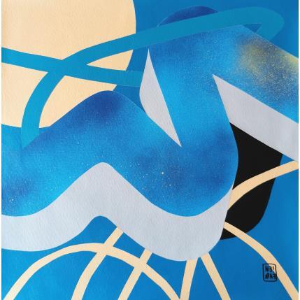 Peinture Moon beams par Neibaf | Tableau Abstrait Acrylique, Graffiti Paysages